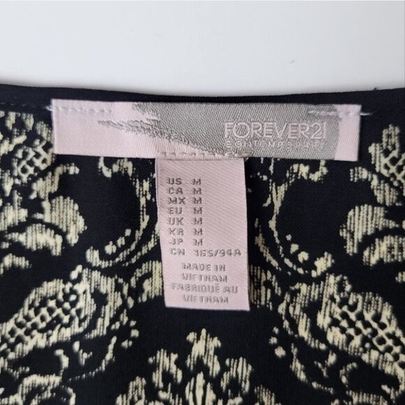 FOREVER 21 Sleeveless Dress Pockets Black Cream M - Picture 7 of 10